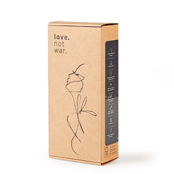 Love not War Rabbitvibrator "LASKA" grau | Verpackung